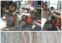 อลวล-อลเวง!!!!!!..”หนุ่มมอไซค์”…สุดงง!!!!!โดนใบสั่ง เพราะจอดจยย.คุยโทรศัพท์- “ตร.”บอก ถ้าจะใช้มือถือ ห้ามคร่อมจยย. “ทนายเดชาฯ” ทนายคลายทุกข์ พูดเป็นการตีความกฎหมายแบบแปลกๆ #หนังสือพิมพ์รายวัน”ข่าวประเทศไทย” #ข่าวทั่วไทย-ไกลทั่วโลก# จับหนุ่มคร่อมมอไซค์พูดมือถือ